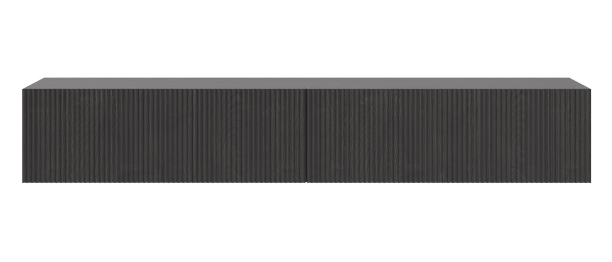 Meuble TV Nolie 175 cm suspendu Frêne Portland Noir