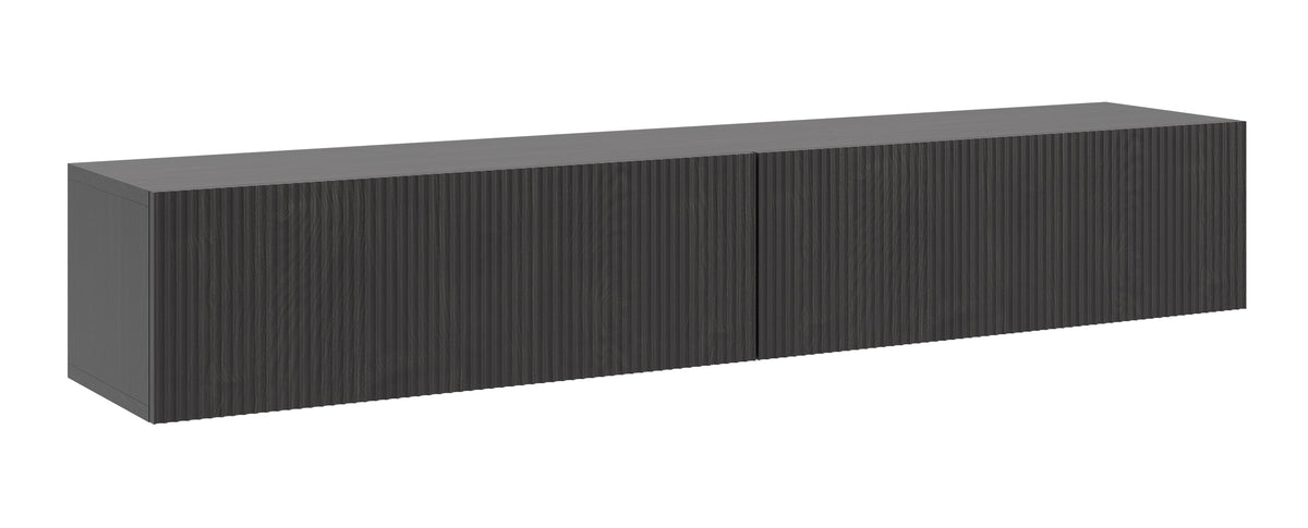 Meuble TV Nolie 175 cm suspendu Frêne Portland Noir
