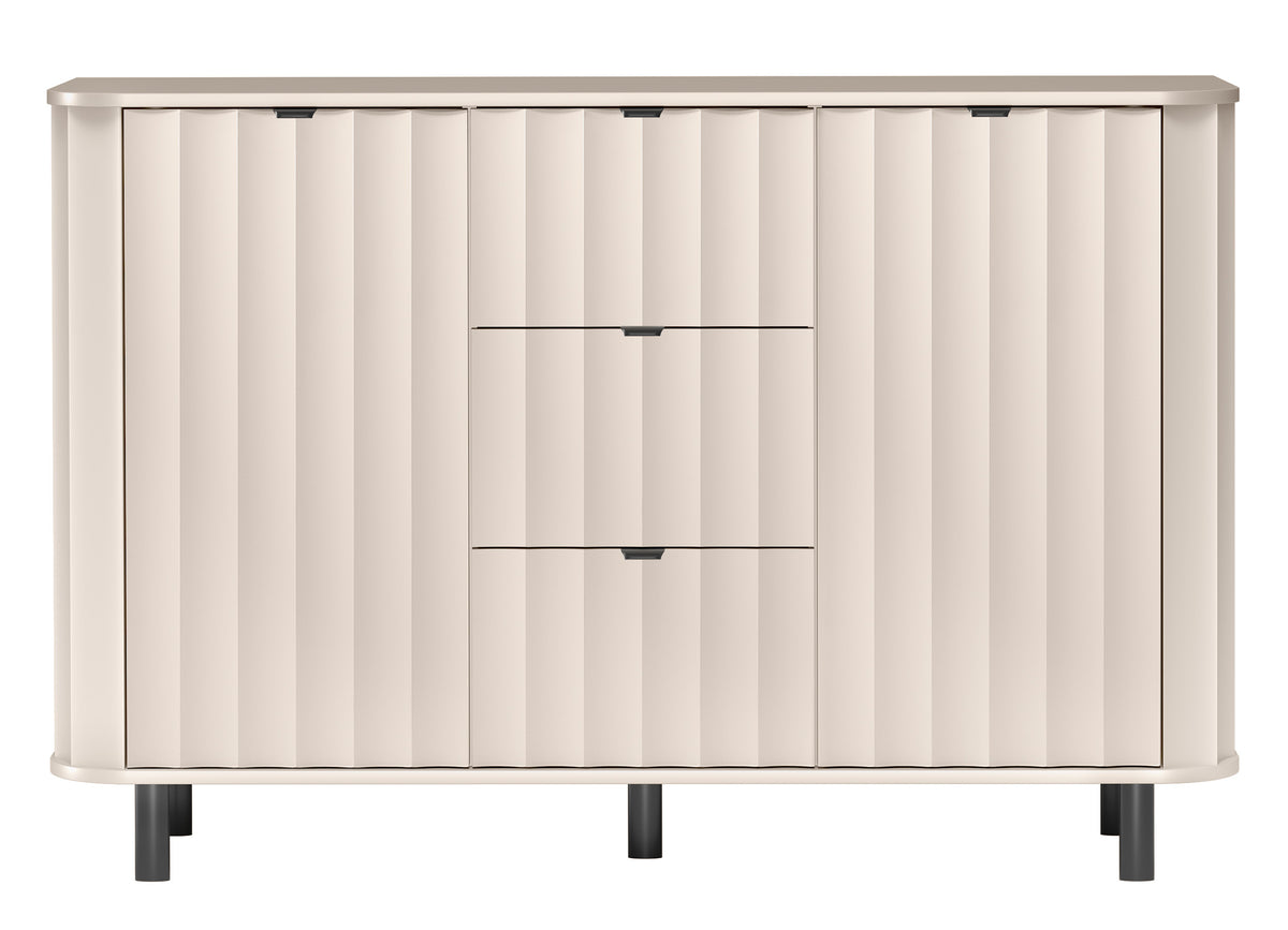 Commode 2 portes Novado avec 3 tiroirs 137 cm cachemire