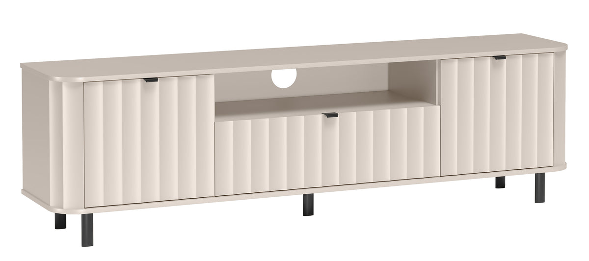 Meuble TV Novado 2 portes avec tiroir et niche 196 cm cachemire