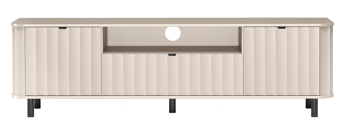 Meuble TV Novado 2 portes avec tiroir et niche 196 cm cachemire