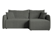 Ecksofa mit Schlaffunktion Mavio, L-förmig, grau, mit Stauraum, hydrophobes Samt, universell einsetzbar
