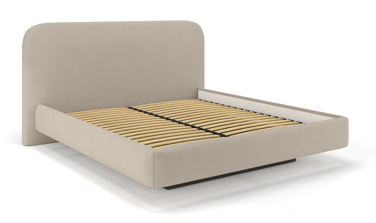 Polsterbett 160x200 cm Nellado mit Stauraum, beige Chenille