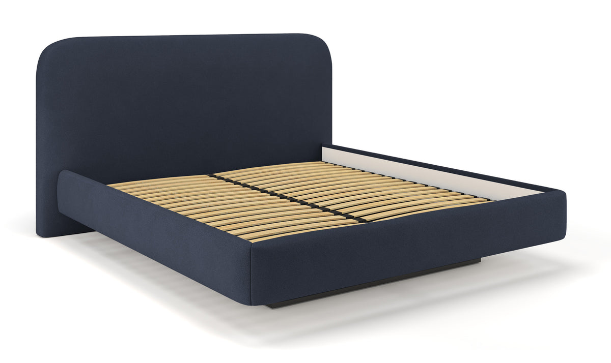 Polsterbett 120x200 cm Nellado mit Stauraum Denim Chenille