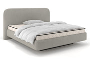Gepolstertes Bett 160x200 cm Nellado mit Stauraum, grauer Chenille-Stoff