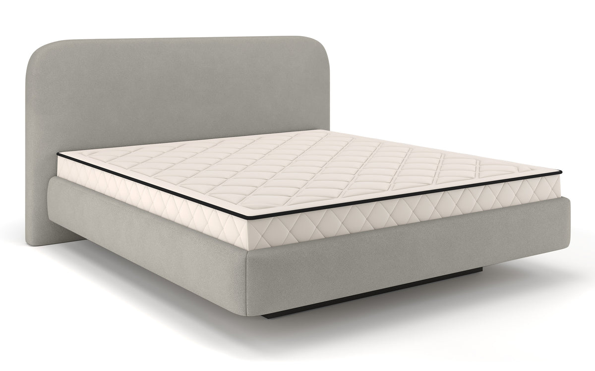 Gepolstertes Bett 160x200 cm Nellado mit Stauraum, grauer Chenille-Stoff