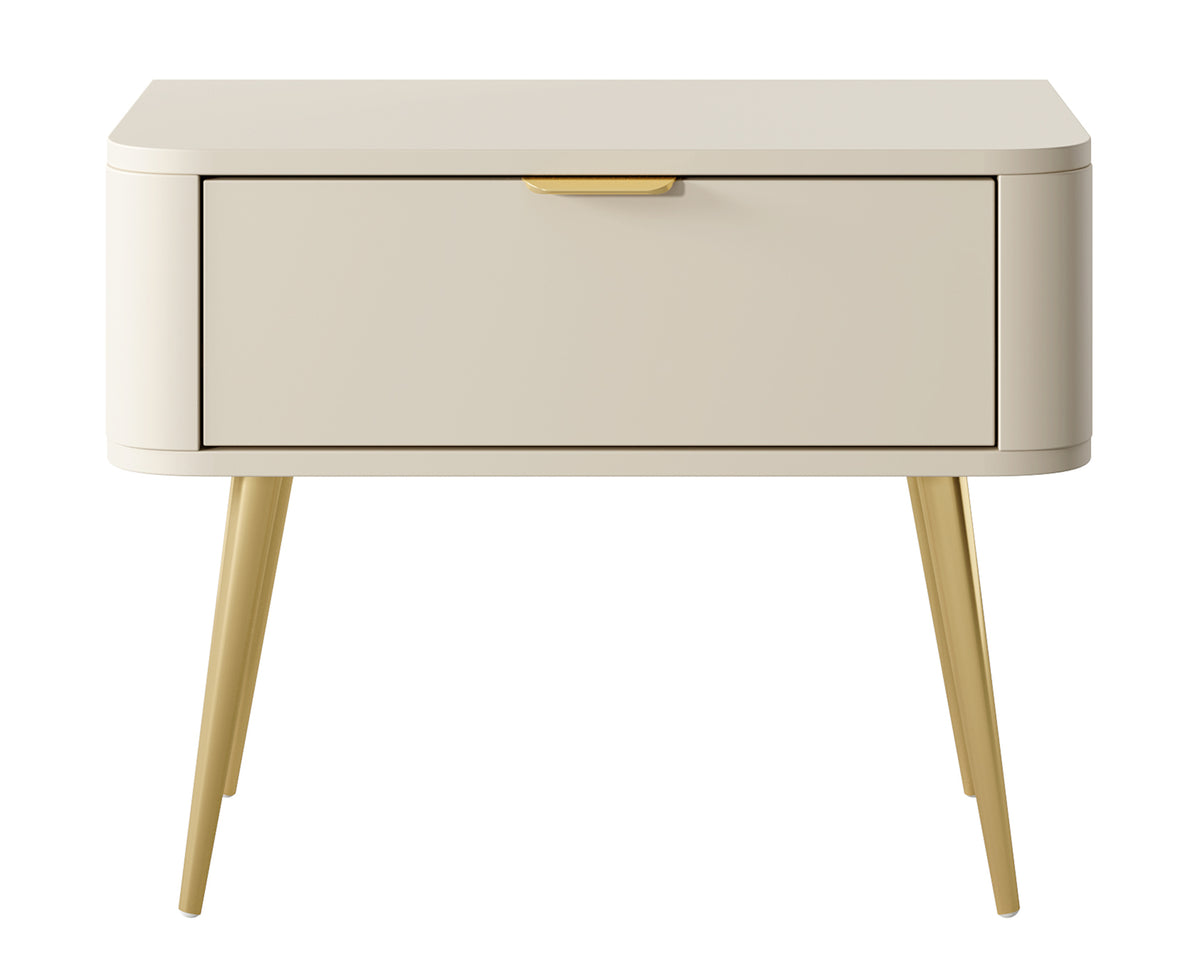 Table de chevet Oval avec tiroir 63 cm beige sable