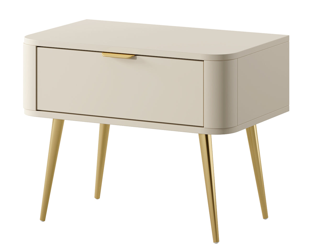 Table de chevet Oval avec tiroir 63 cm beige sable