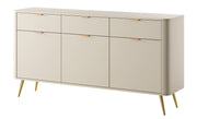 Commode trois portes Oval avec tiroirs 163,5 cm beige sable