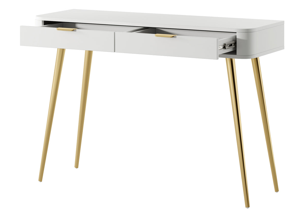 Schminktisch mit Schubladen Oval 112 cm Weiß