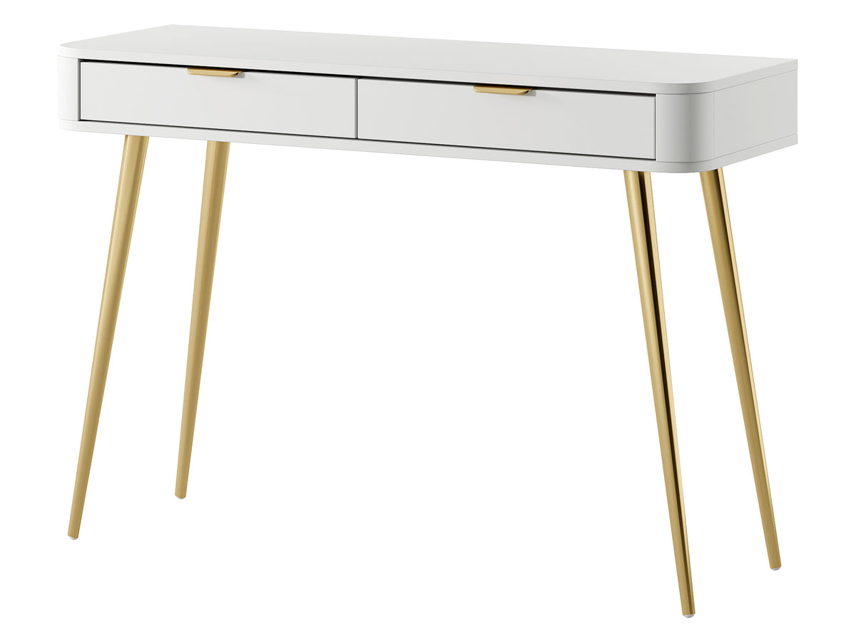 Schminktisch mit Schubladen Oval 112 cm Weiß