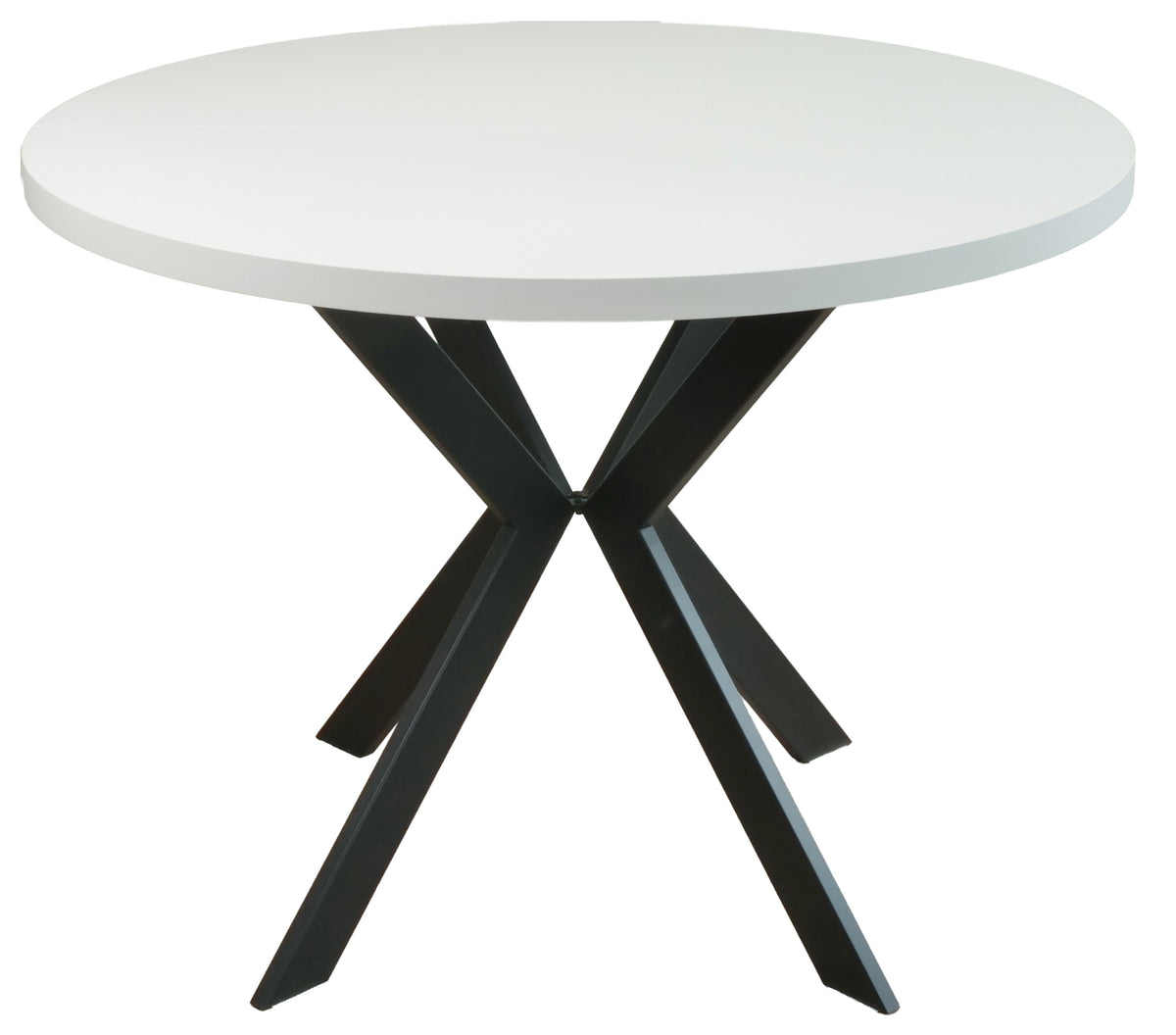 Table extensible Callions 100-180x100 cm en cachemire avec pieds noirs