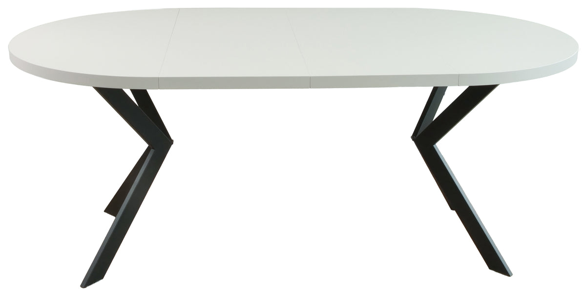 Table extensible Callions 100-180x100 cm en cachemire avec pieds noirs