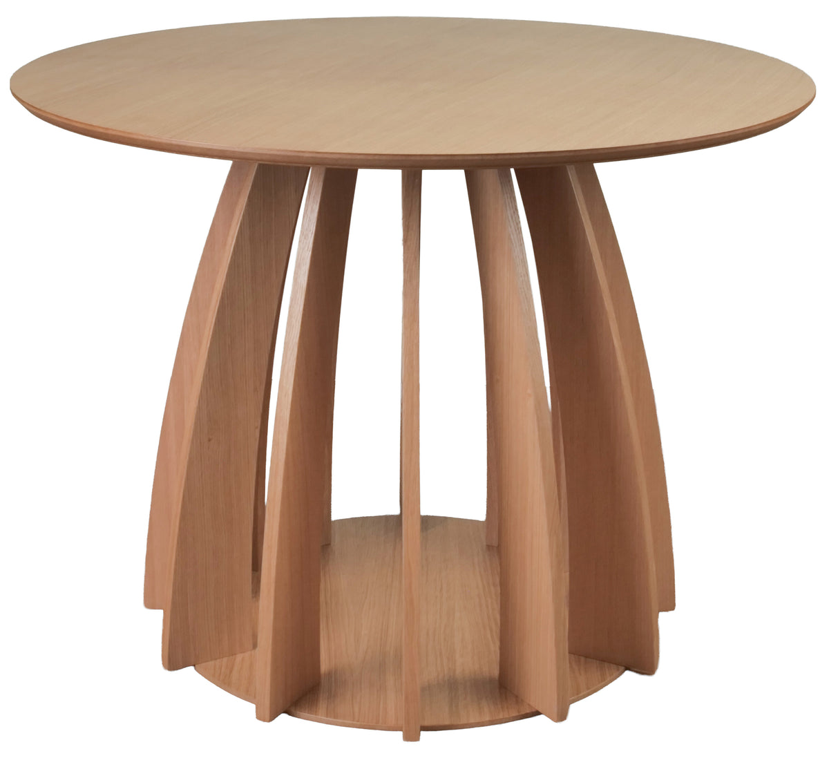 Table ronde de salle à manger Diciffy 100 cm chêne naturel placage