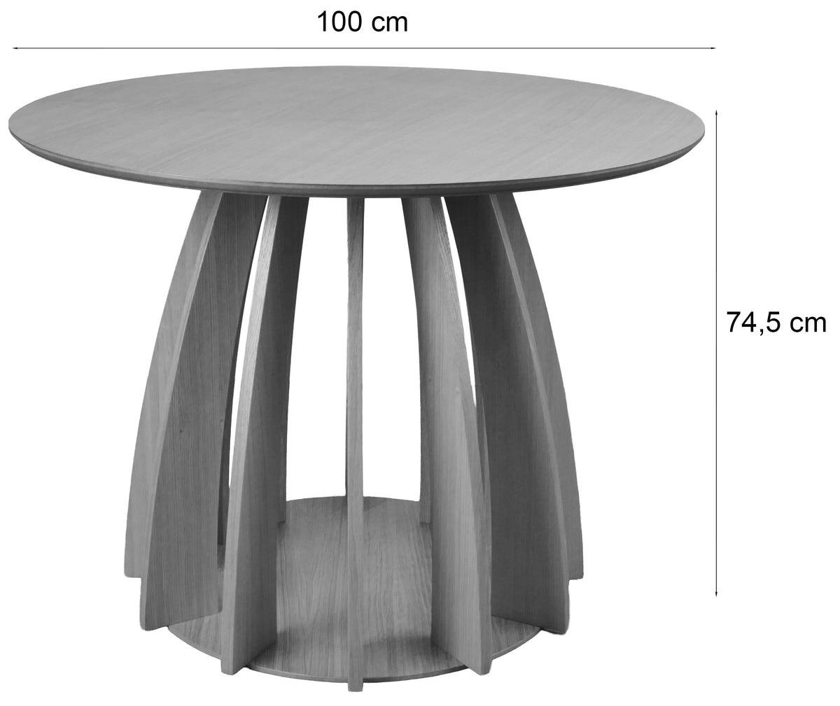 Table ronde de salle à manger Diciffy 100 cm chêne naturel placage