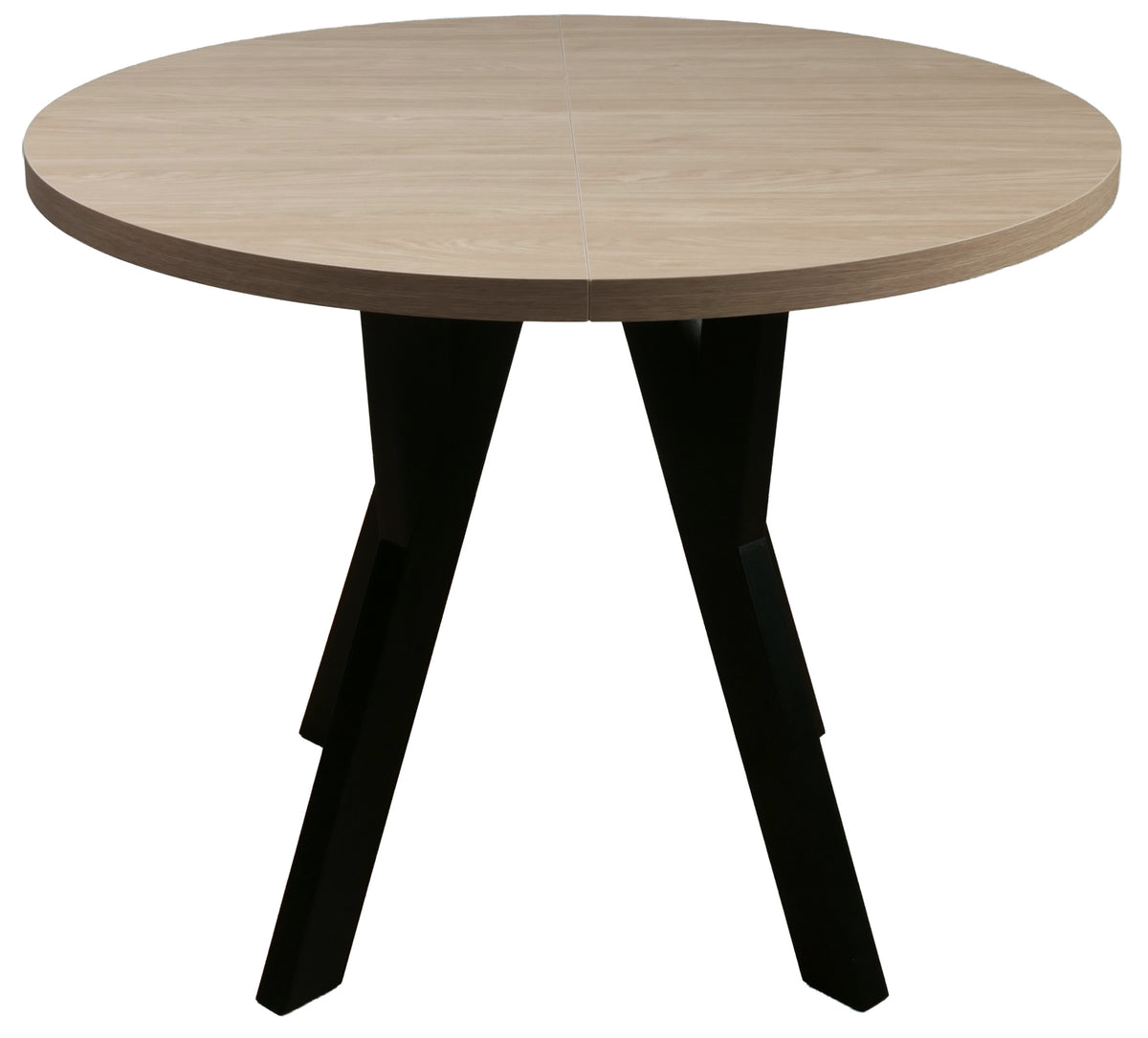 Table extensible de salle à manger Osenness 100-180x100 cm chêne huilé avec pieds noirs