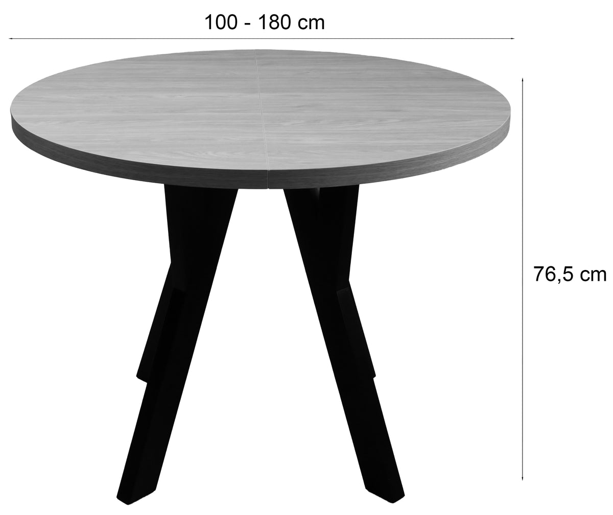 Ausziehbarer Esstisch Osenness 100-180x100 cm Kaschmir