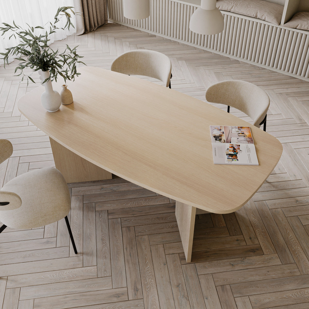 Table à manger Piano 190 cm chêne Lindberg
