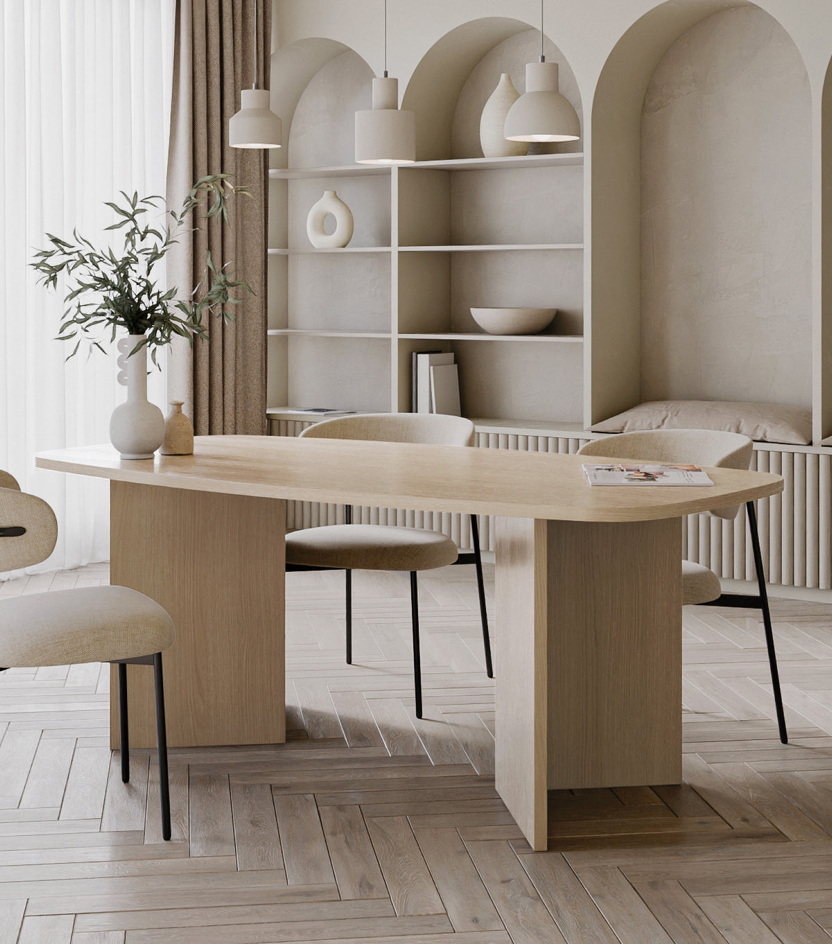 Table à manger Piano 190 cm chêne Lindberg