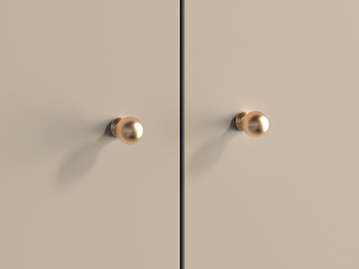 Armoire deux portes Caletto 92 cm avec lamelles décoratives beige