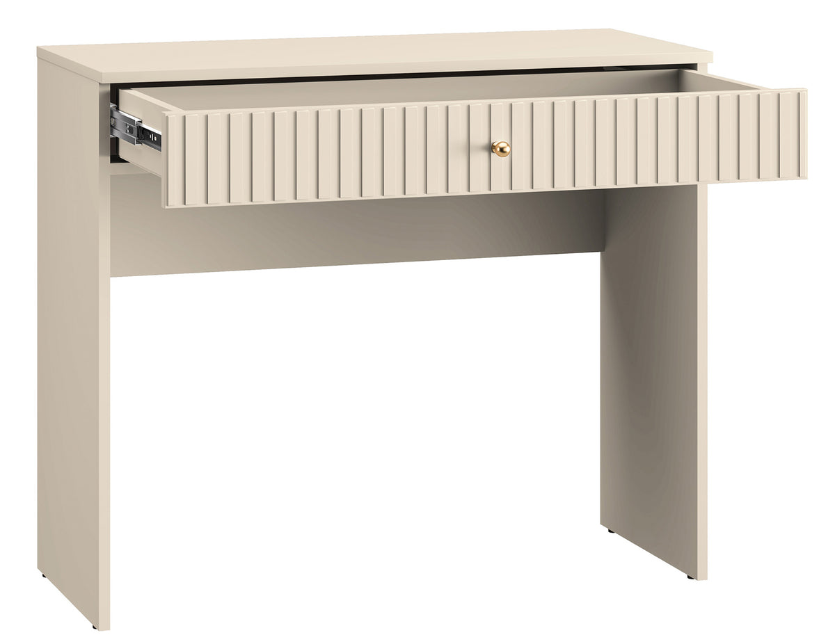 Toilette Caletto avec tiroir 92 cm lamelles décoratives beige