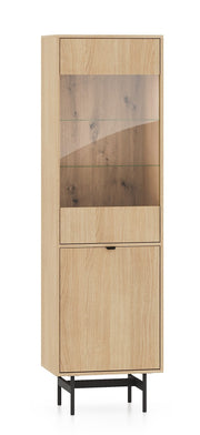 Vitrine 1 porte Heggers 54 cm chêne Mavelie