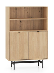 Étagère deux portes Heggers avec deux niches 92 cm chêne mavelie