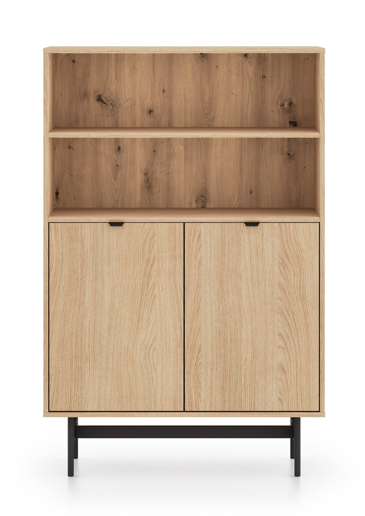 Étagère deux portes Heggers avec deux niches 92 cm chêne mavelie