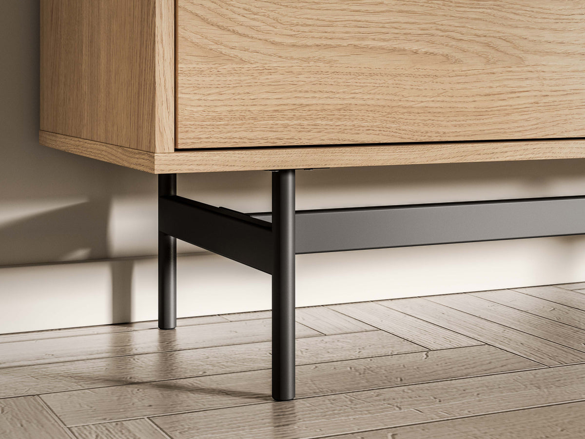 Étagère deux portes Heggers avec deux niches 92 cm chêne mavelie