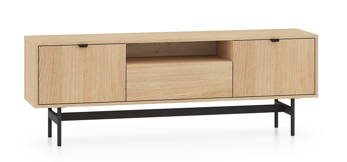 Meuble TV trois portes Heggers 150 cm chêne mavelie