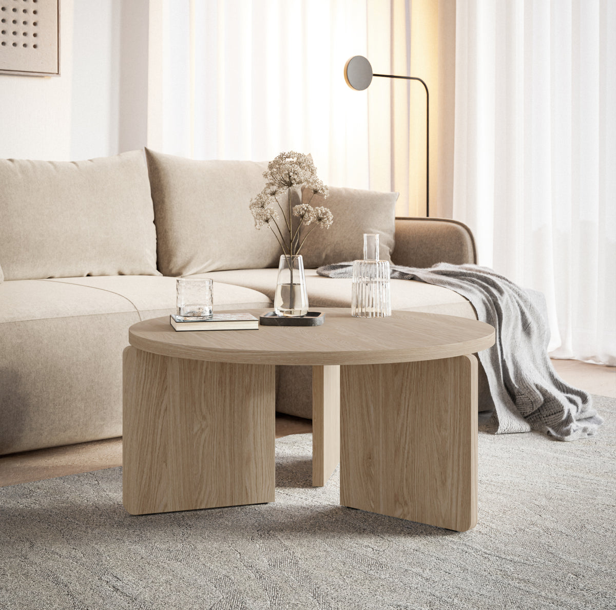 Runder Couchtisch Preffines 85 cm geölte Eiche
