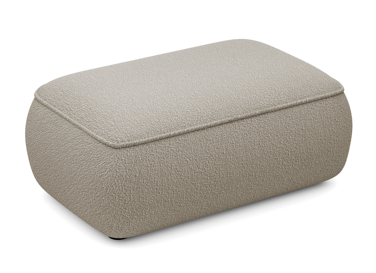 Pouf Ovo boucle beige foncé