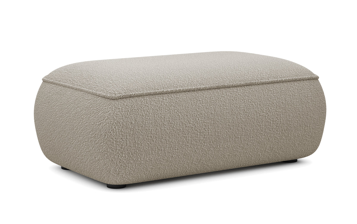Dunkelbeige Bouclé-Hocker Ovo