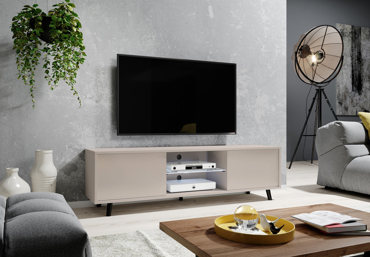 TV-Schrank Lefyr 140 cm Grau Beige