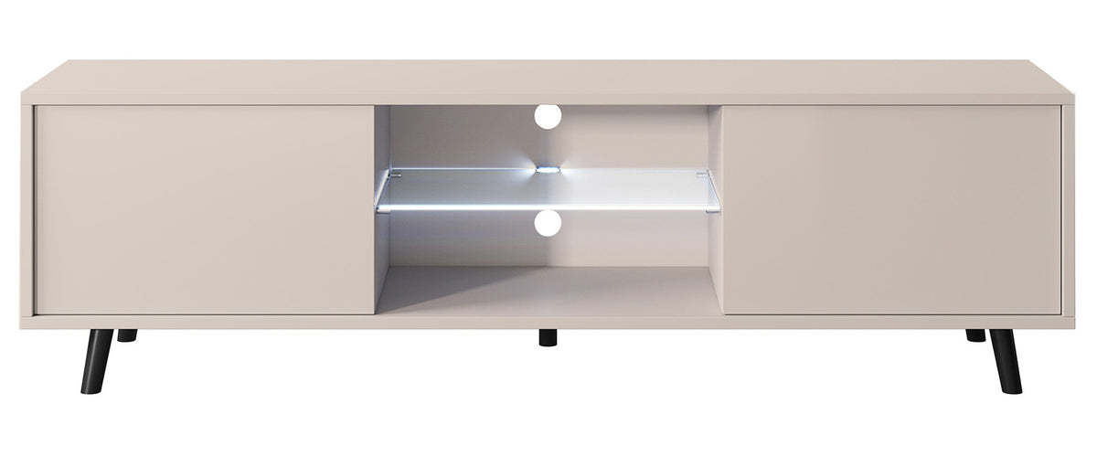 TV-Schrank Lefyr 140 cm Grau Beige