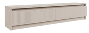 Meuble TV 2 portes Sandia avec façade rainurée 139 cm cachemire