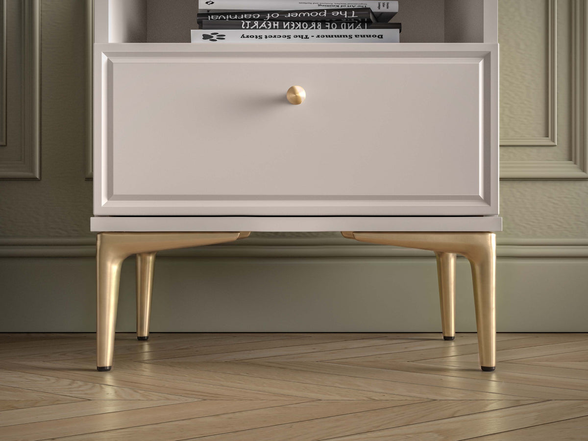 Table de chevet Sandro avec tiroir et niche 45 cm cachemire