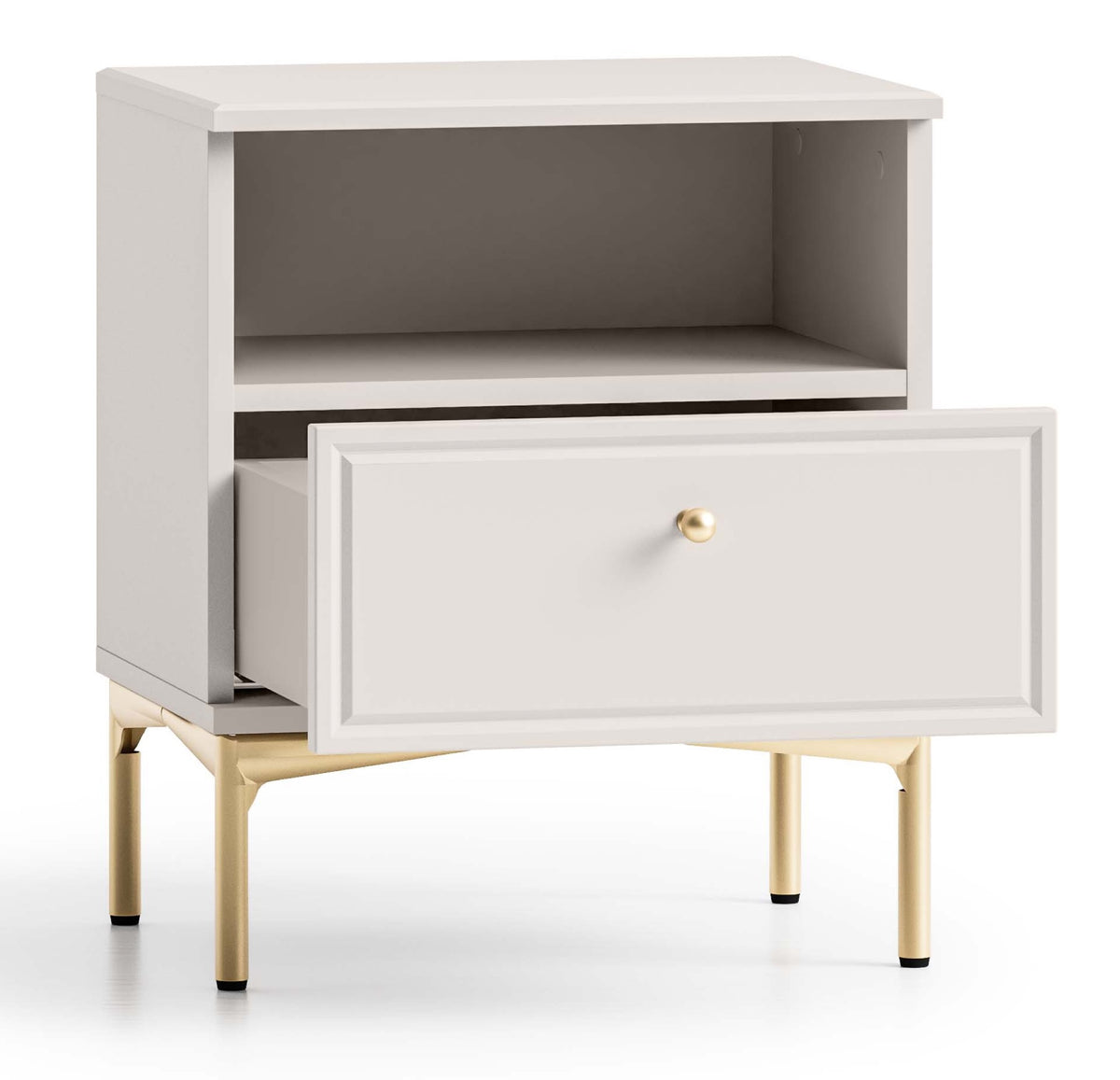 Table de chevet Sandro avec tiroir et niche 45 cm cachemire