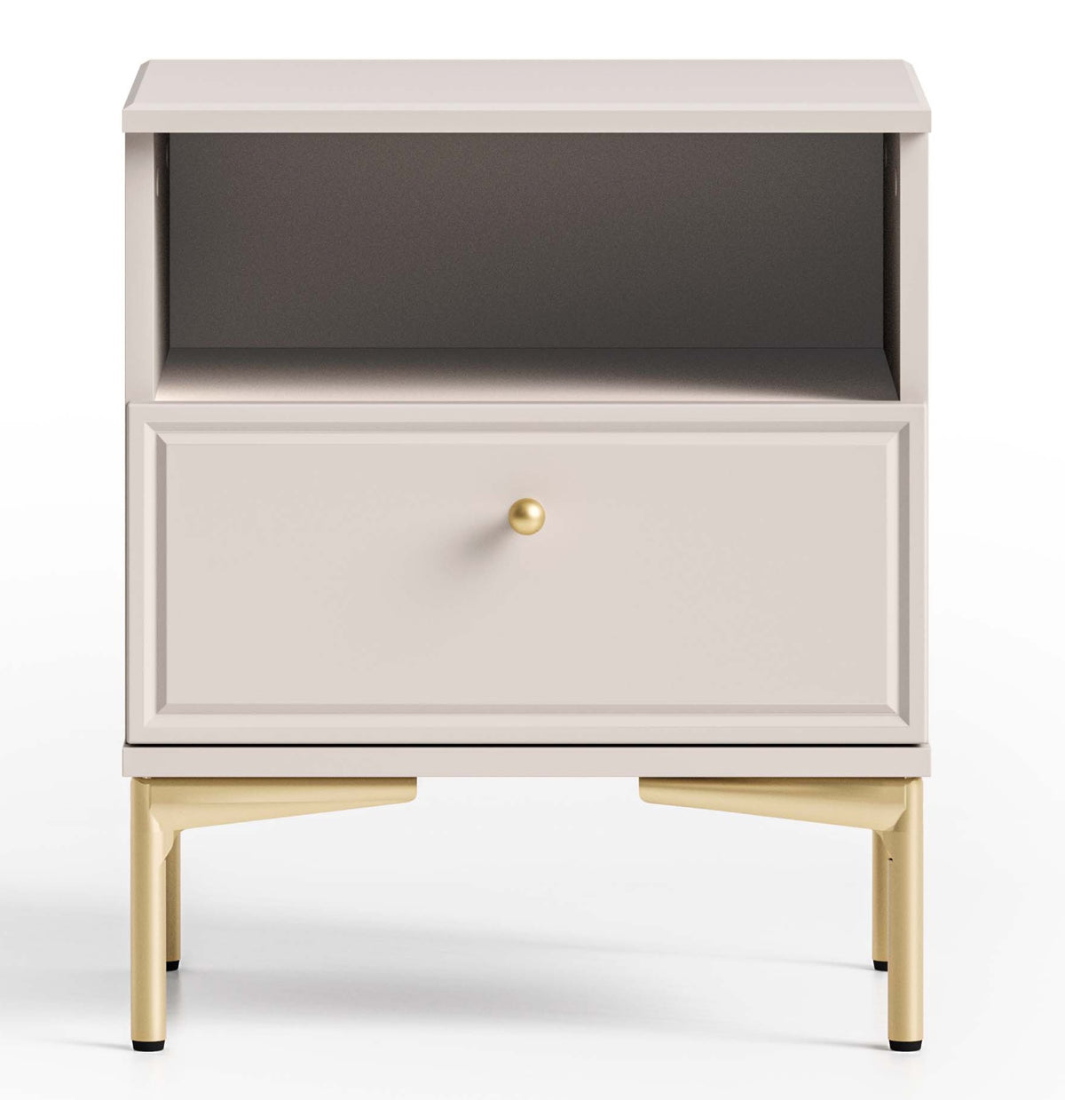 Table de chevet Sandro avec tiroir et niche 45 cm cachemire