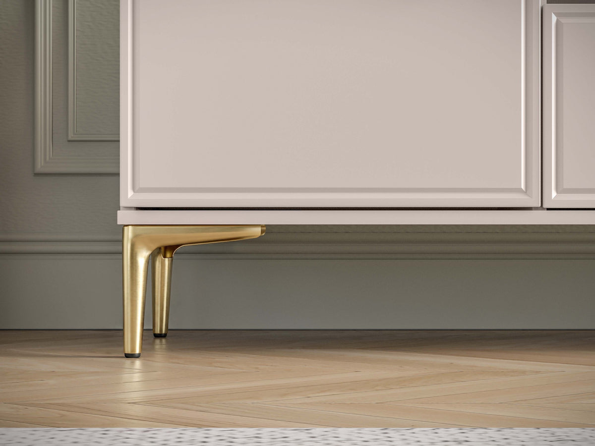 Meuble TV Sandro 180 cm à deux portes avec abattant et niche, couleur cachemire