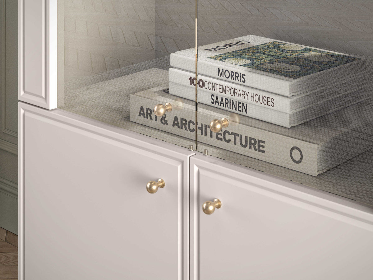Vitrine quatre portes Sandro avec éclairage 92 cm cachemire