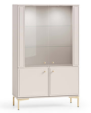Vitrine quatre portes Sandro avec éclairage 92 cm cachemire