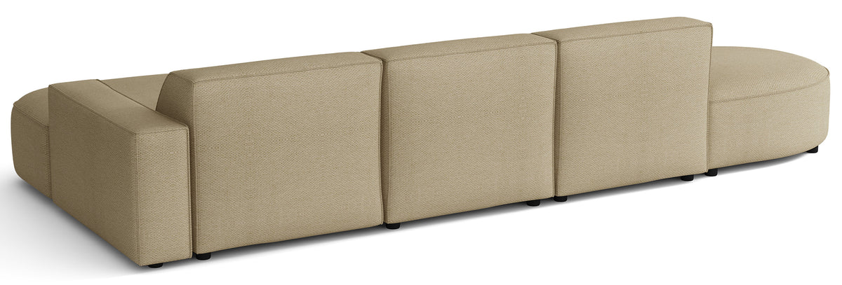 Modulares Ecksofa Sallmo, L-förmig, rechtsseitig, dunkelbeige, hydrophobes Chenille