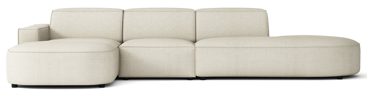 Modulare Eckcouch Sallmo L-förmig linksseitig, cremefarben, hydrophobes Chenille