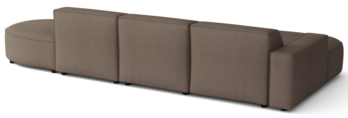 Modulares Ecksofa Sallmo L-förmig linksseitig hellbraun, hydrophobes Chenille