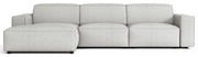 Canapé d'angle modulable Sellmo en L, côté gauche, tissu chenille hydrofuge gris clair