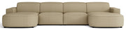 Canapé d'angle modulaire Sallmo en U universel, tissu chenille hydrofuge beige foncé