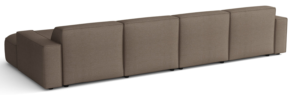 Modulares Ecksofa Sallmo U-förmig universell hellbraun hydrophobes Chenille