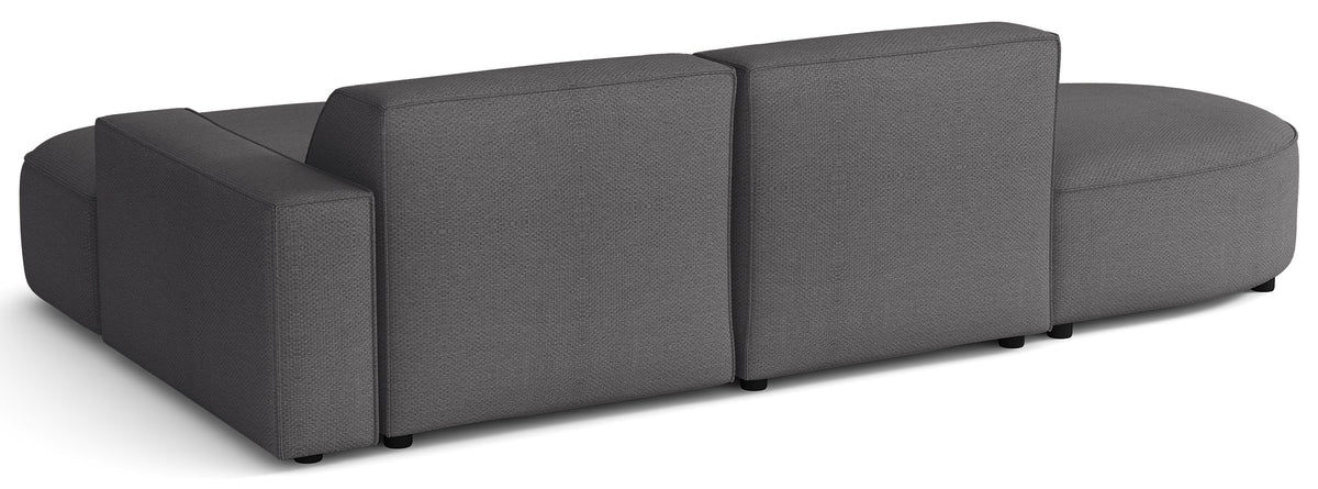Modulares Ecksofa Sallmo L-förmig klein, rechtsseitig, dunkelgrauer hydrophober Chenillestoff