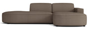 Canapé d'angle modulaire Sallmo petit en L, côté droit, en chenille hydrofuge marron clair